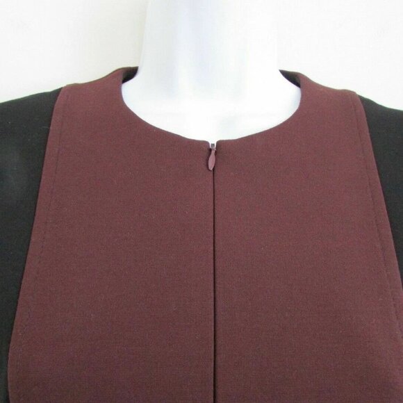 NWT AKRIS Garnet Black Viscose Cap Sleeve Color Block Jersey Sheath Dress 4 - Picture 3 of 7
